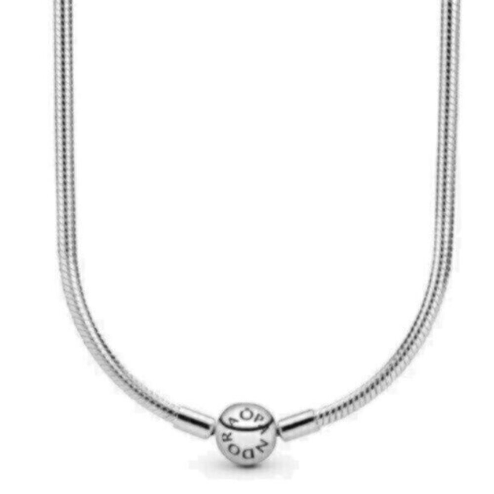 NWT Pandora Moments Snake Silver Chain Necklace Class 50cm Chain Necklace Round - Picture 1 of 4